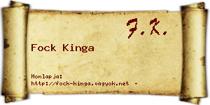 Fock Kinga névjegykártya